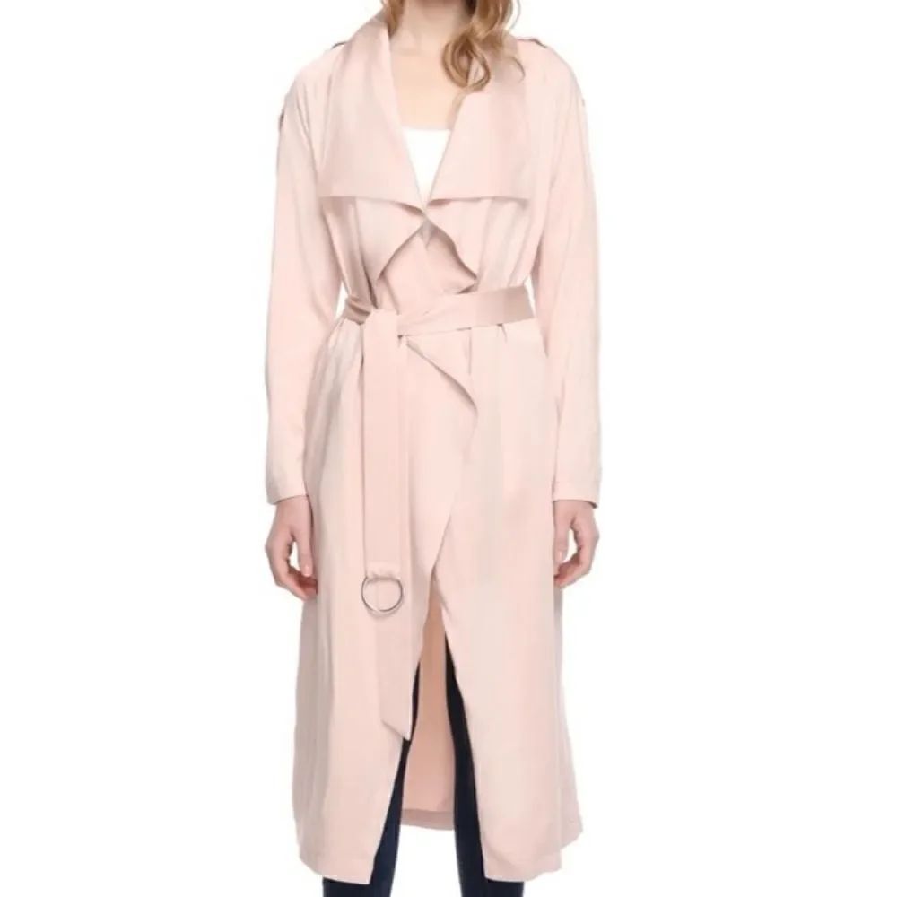 Soia & Kyo Marinella Ballet Pink Straight Fit Trench Coat Sz-XXS